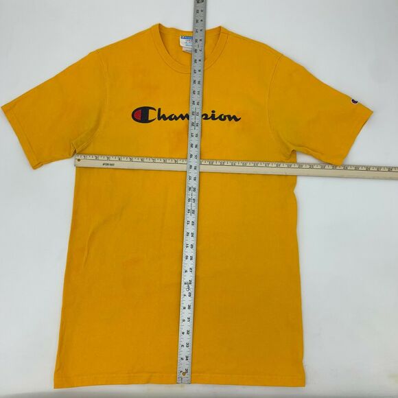 Vintage Champion Thick Cotton T Shirt Mens Size L Corn Yellow Short Sleeve *READ - Picture 5 of 10